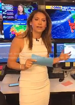 Ginger’s white lace inset sheath dress on Good Morning America