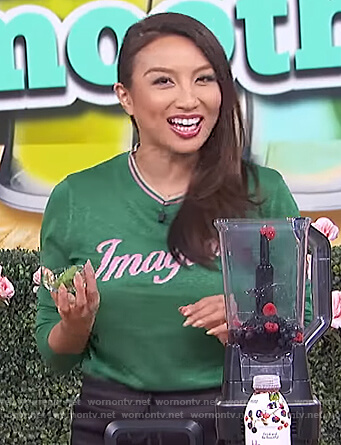 Jeanie’s green Imagine sweater on The Real