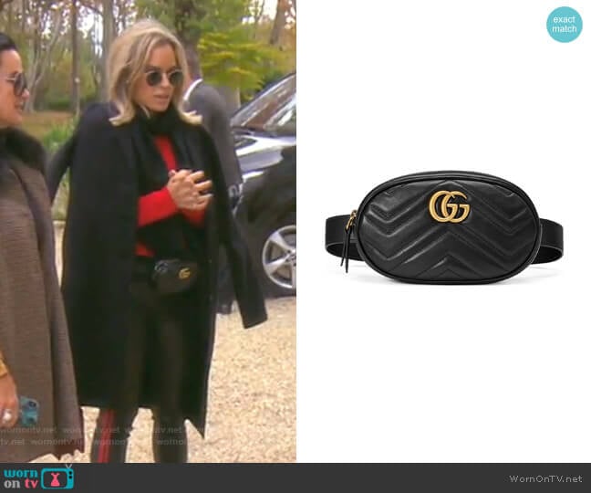 Gucci GG Marmont Matelassé Leather Belt Bag worn by Teddi Mellencamp Arroyave on The Real Housewives of Beverly Hills