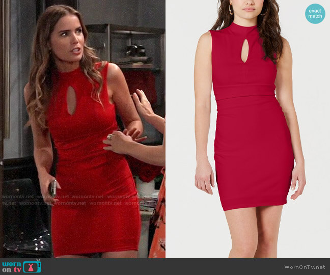 Guess Janessa Keyhole Mock-Neck Dress worn by Sasha Gilmore (Sofia Mattsson) on General Hospital
