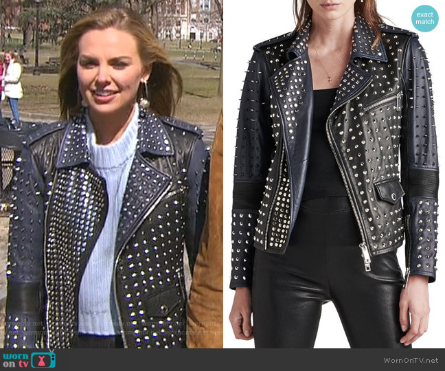 Hudson Studded Leather Biker Jacket worn by Hannah Brown on The Bachelorette
