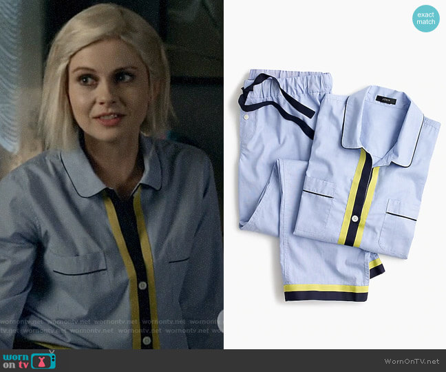 J. Crew Cotton pajama set with contrast trim worn by Liv Moore (Rose McIver) on iZombie