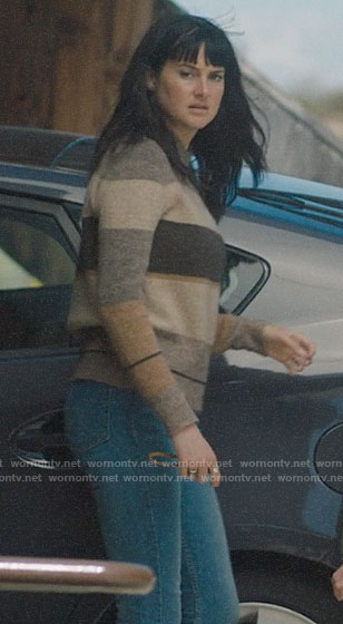 Jane’s brown striped sweater on Big Little Lies