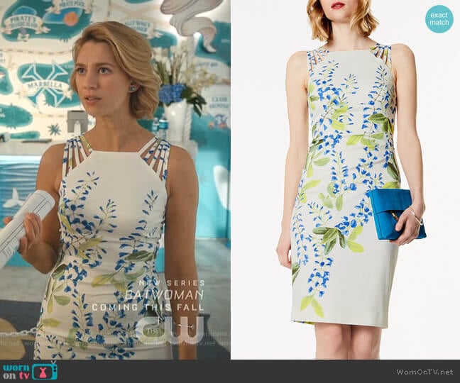 Karen Millen Floral Strappy Midi Dress worn by Petra Solano (Yael Grobglas) on Jane the Virgin