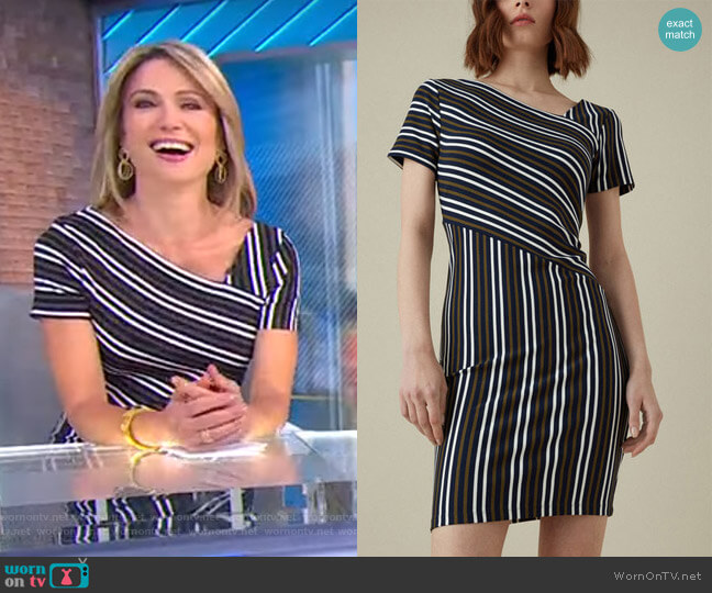 Karen Millen Striped Mini Dress worn by Amy Robach on Good Morning America