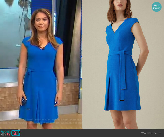 Karen Millen Waist-Detail Dress worn by Ginger Zee on Good Morning America