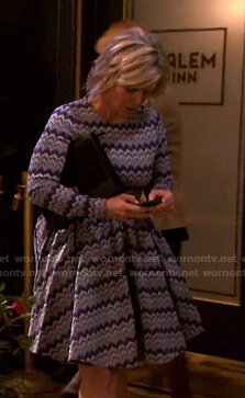 Kayla’s blue zig zag dress on Days of our Lives