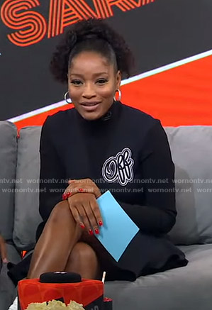 Keke’s black dress with Off patch on GMA Strahan And Sara