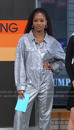 Keke’s metallic jumpsuit on GMA Strahan And Sara