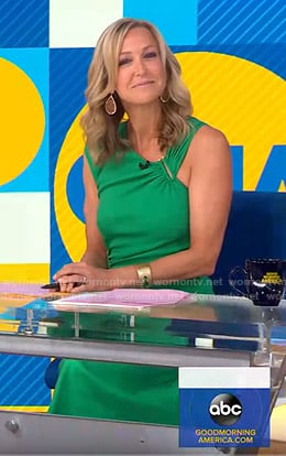 Lara’s green asymmetric dress on Good Morning America