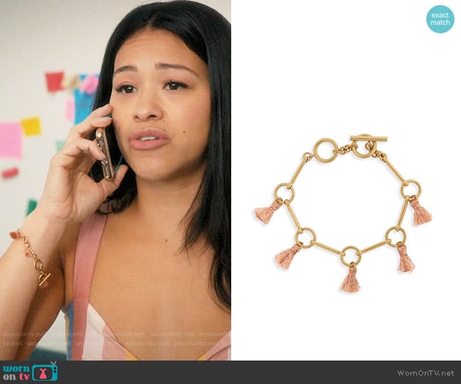 Madewell Tassel Link Bracelet worn by Jane Villanueva (Gina Rodriguez) on Jane the Virgin