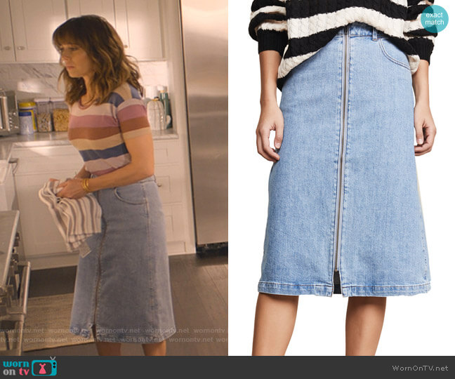 Madewell Zip Front Midi Skirt worn by Judy Hale (Linda Cardellini) on Dead to Me