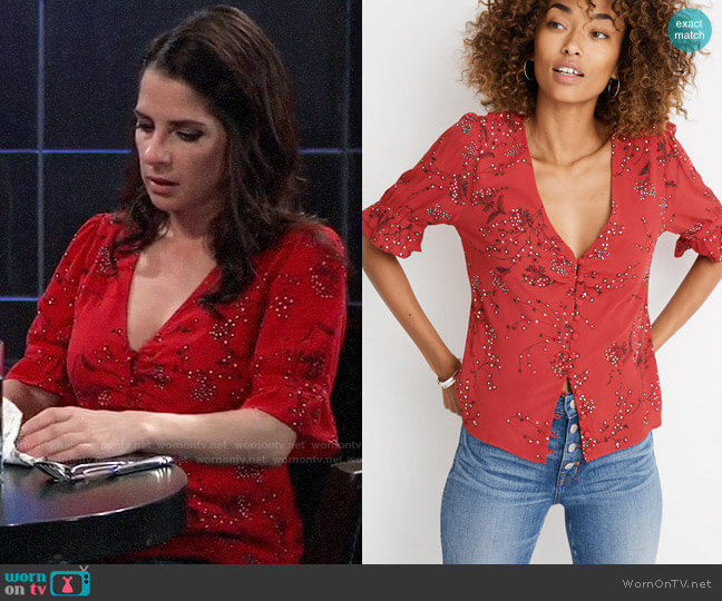 Madewell Daylight Top in Windswept Floral worn by Sam McCall (Kelly Monaco) on General Hospital