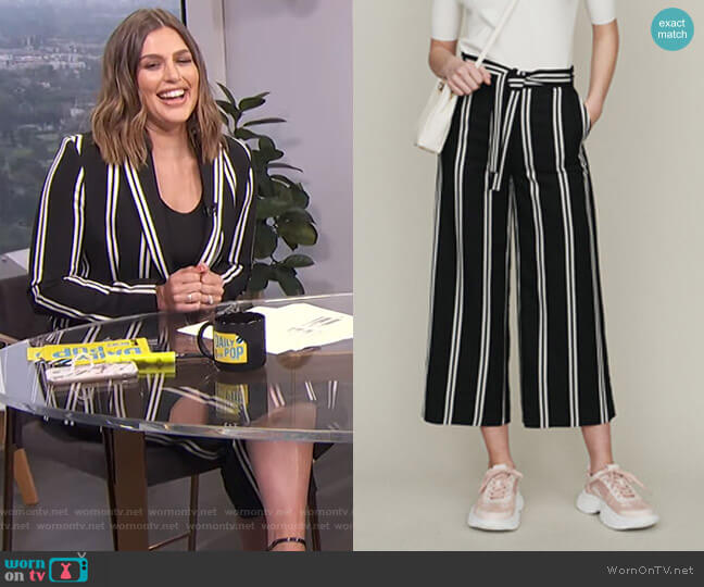 Maje Wide 7/8 Striped Pants worn by Carissa Loethen Culiner on E! News