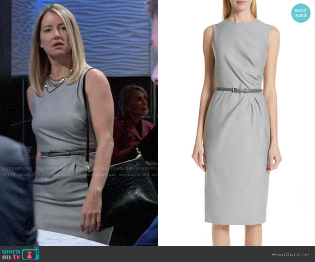 Max Mara Torres Side Pleat Sheath Dress worn by Nina Reeves (Cynthia Watros) on General Hospital