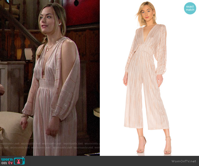 MISA Los Angeles Zoza Jumpsuit worn by Hope Logan (Annika Noelle) on The Bold and the Beautiful