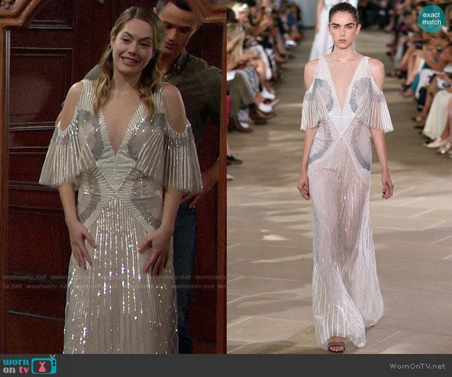 by Monique Lhuillier - Spring 2017 Collection worn by Hope Logan (Annika Noelle) on The Bold and the Beautiful