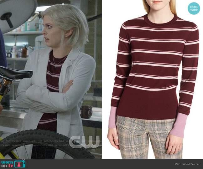 Nordstrom Signature Stripe Cashmere Sweater worn by Liv Moore (Rose McIver) on iZombie
