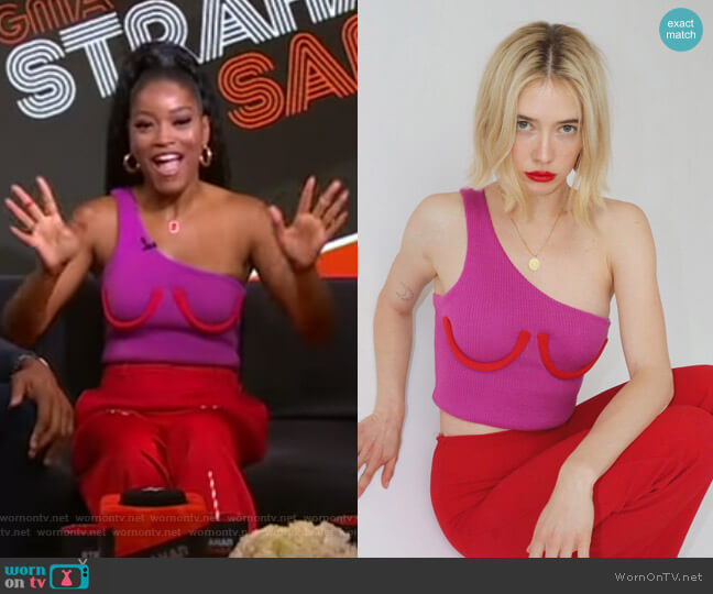 Orseund Iris One Shoulder Tank worn by Keke Palmer on Good Morning America