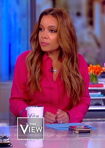 Sunny’s pink silk dress on The View