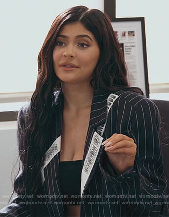 Kylie’s pinstripe blazer on Keeping Up with the Kardashians