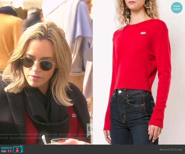 Re/Done 50's Crewneck Jumper worn by Teddi Mellencamp Arroyave on The Real Housewives of Beverly Hills