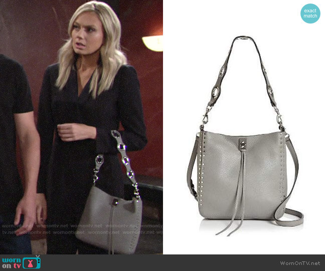 Rebecca Minkoff Darren Small Leather Feed Bag worn by Abby Newman (Melissa Ordway) on The Young and the Restless