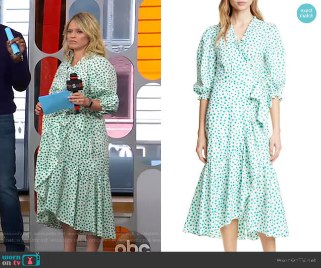 Rebecca Taylor Emerald Daisy Dress worn by Sara Haines on Good Morning America
