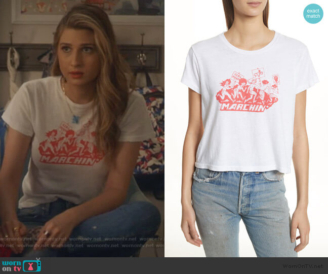 Re/Done Marchin' Graphic Tee worn by Nomi Segal (Emily Arlook) on Grown-ish