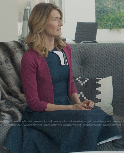 Renata’s navy stripe detail dress on Big Little Lies