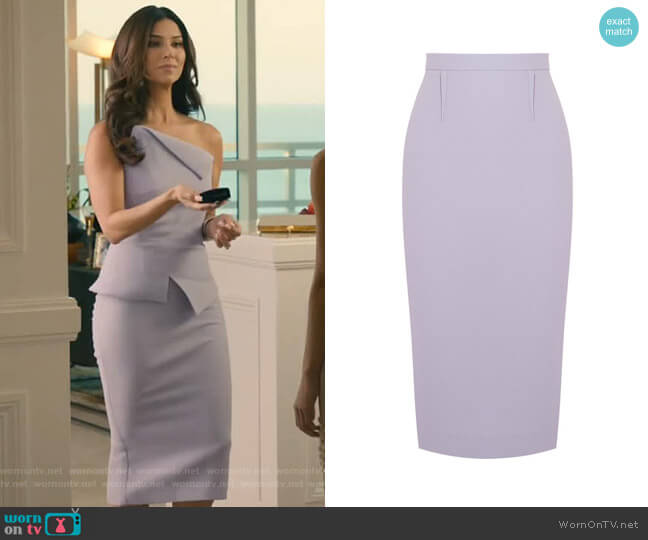 Roland Mouret Arreton Skirt worn by Gigi Mendoza (Roselyn Sánchez) on Grand Hotel
