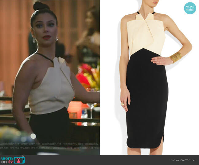 Roland Mouret Darlington Dress worn by Gigi Mendoza (Roselyn Sánchez) on Grand Hotel