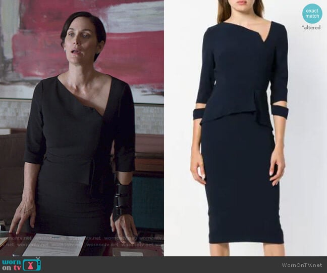 Roland Mouret Dunne Dress worn by Jeryn Hogarth (Carrie-Anne Moss) on Jessica Jones