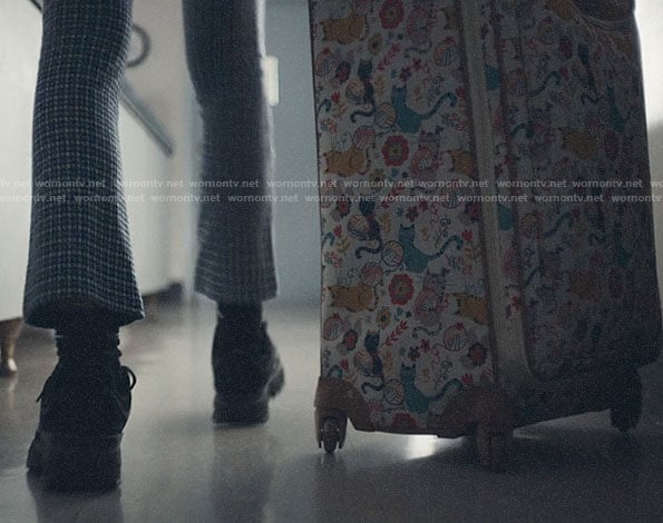 Rue’s cat print suitcase on Euphoria