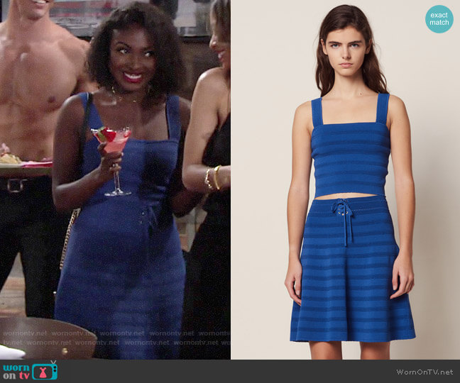 Sandro Cropped Knit Top worn by Ana Hamilton (Loren Lott) on The Young and the Restless