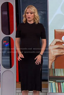 Sara’s black slit dress on GMA Strahan And Sara