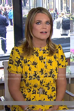Savannah’s yellow floral pintuck dress on Today