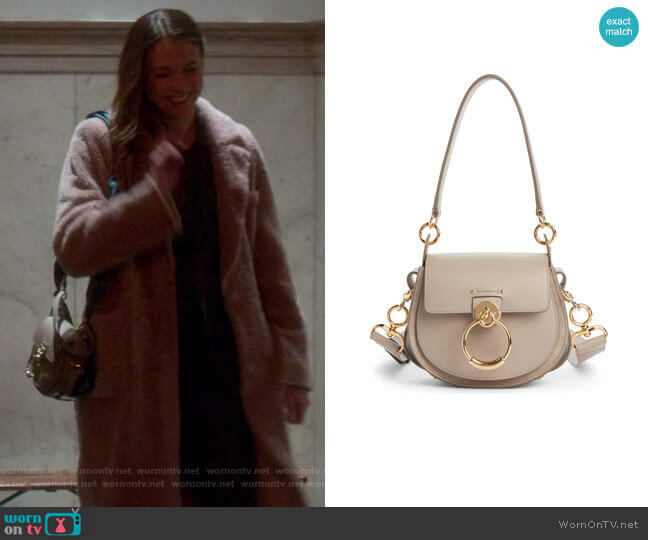 Chloe Small Tess Calfskin Leather Shoulder Bag worn by Liza Miller (Sutton Foster) on Younger