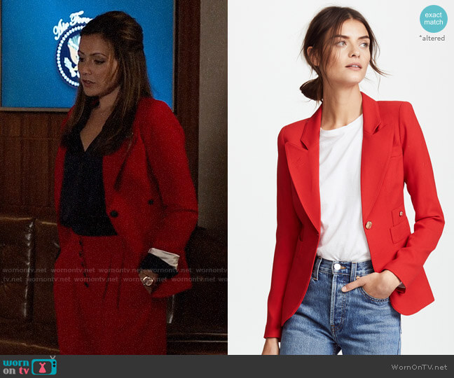 Smythe Duchess Blazer worn by Emily Rhodes (Italia Ricci) on Designated Survivor