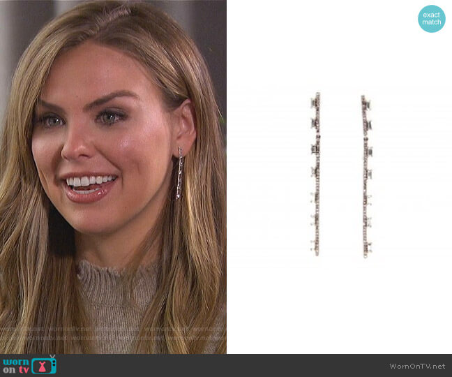 Dilamani Soho Diamond Long Bar Earring worn by Hannah Brown on The Bachelorette