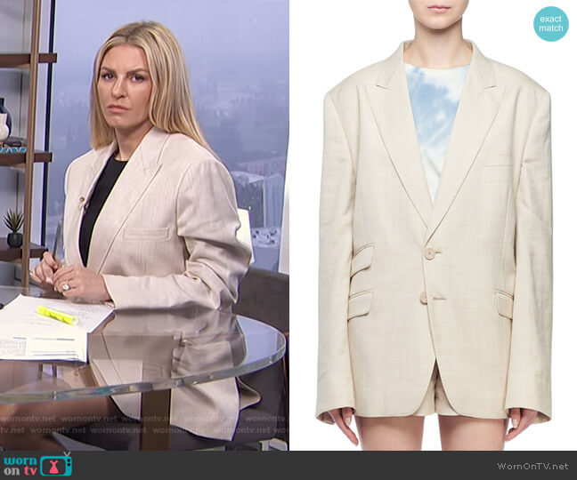 Stella McCartney Linen Boyfriend Blazer Jacket worn by Morgan Stewart on E! News
