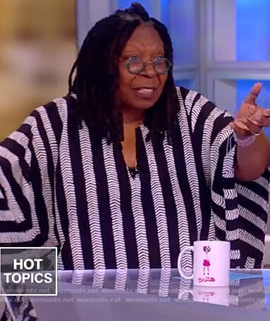 Whoopi’s striped kimono dress on The View