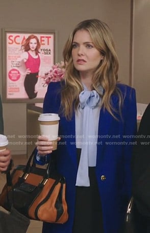 Sutton’s blue coat on The Bold Type