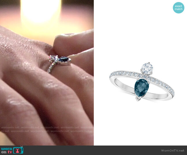Swarovski Silver-Tone Crystal Ring worn by Lola Rosales (Sasha Calle) on The Young and the Restless