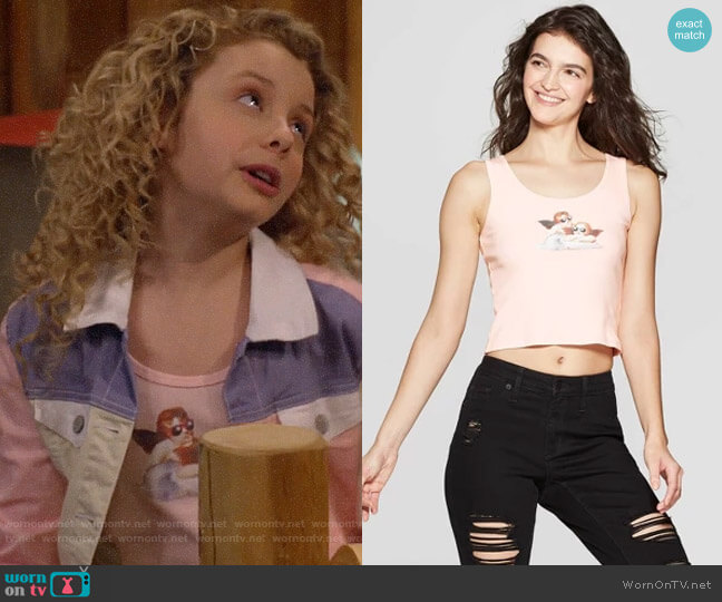 Mighty Fine Cerub Fitted Scoop Neck Tank Top worn by Destiny Baker (Mallory James Mahoney) on Bunkd