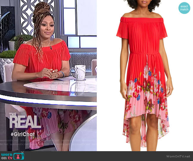 Ted Baker Gillyy Berry Sundae Dress worn by Tamera Mowry on The Real