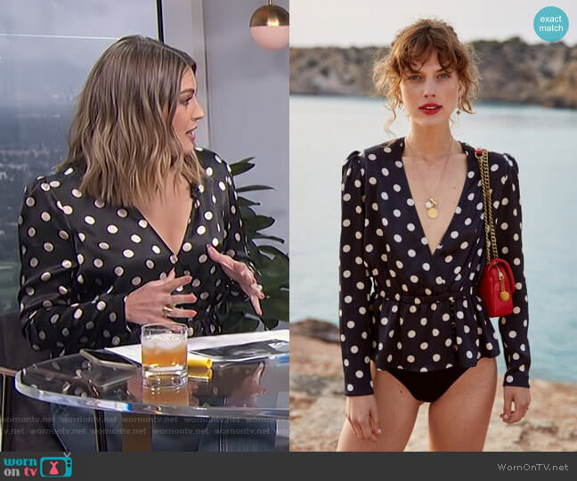 The Kooples Polka Dot Top worn by Carissa Loethen Culiner on E! News
