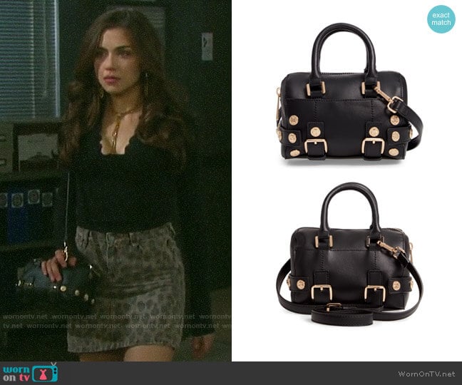 Topshop Bianca Studded Faux Leather Bowler Bag worn by Ciara Brady (Victoria Konefal) on Days of our Lives