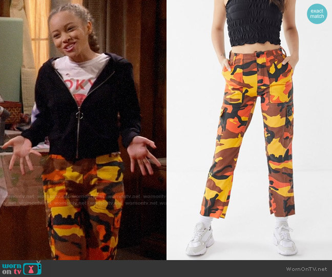Urban Renewal Vintage Colorful Camo Bold Pant worn by Ava (Shelby Simmons) on Bunkd