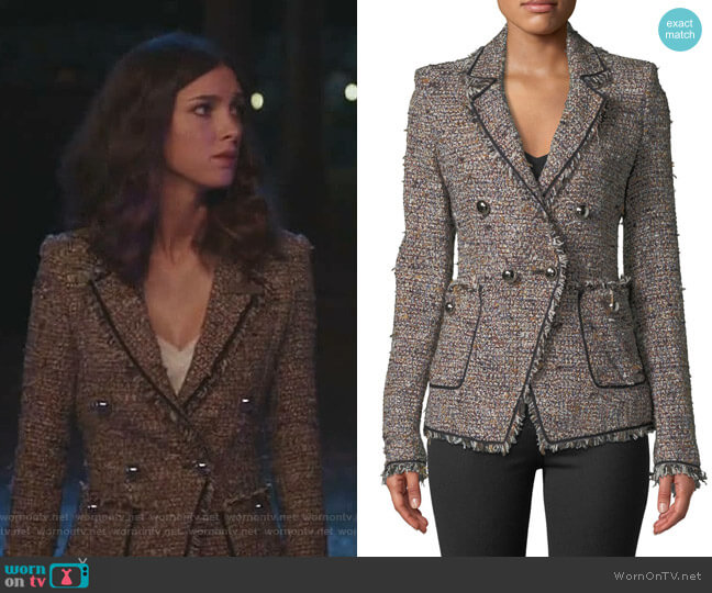 Veronica Beard Theron Tweed Jacket worn by Alicia Mendoza (Denyse Tontz) on Grand Hotel
